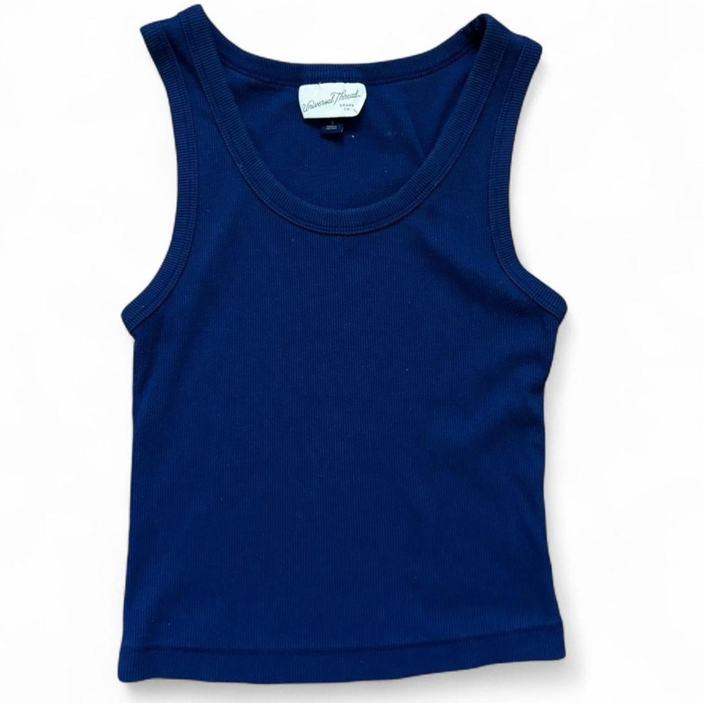 universal thread navy blue cotton ribbed tank top brandy melville style